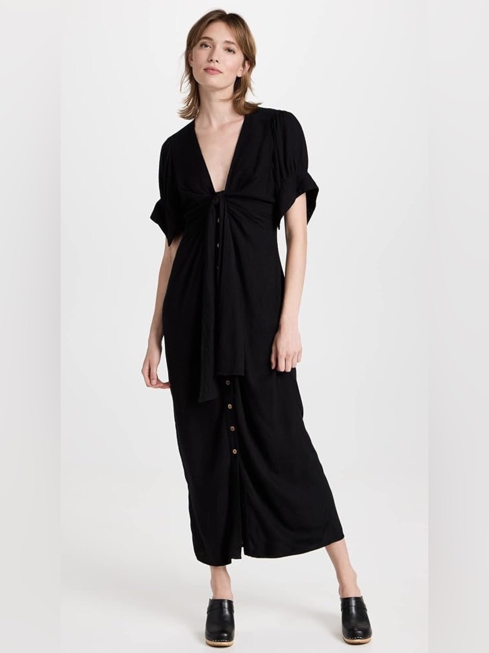 Free People Vintage Summer Midi Dress - Black